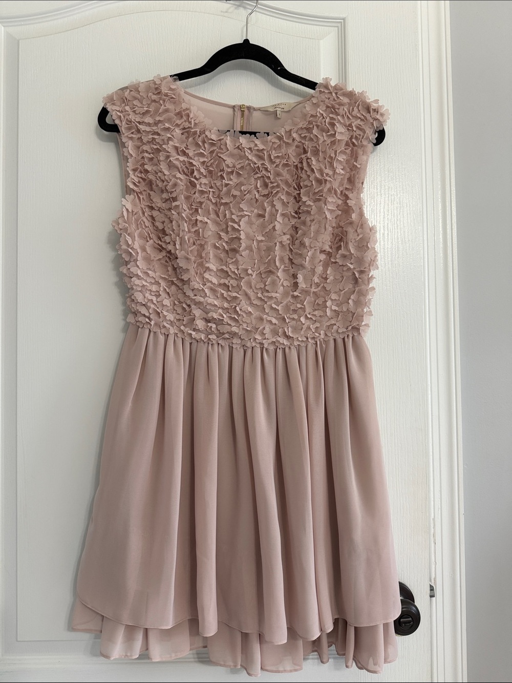 Ted Baker London Blush Pink Textured Bodice Chiffon Dress